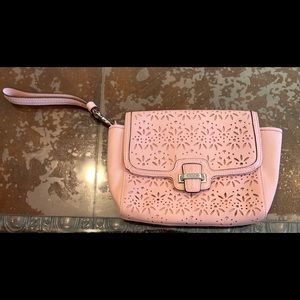 Coach powder pink leather wristlet